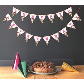 Inkdotpot Birthday Party Decorations Happy Birthday Party Garland Baby Girls Tropical Pennant Banner Flag