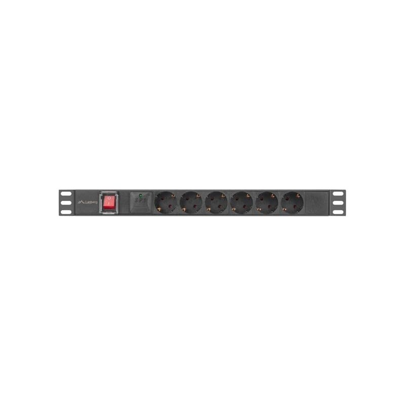 Lanberg PDU 19 Inch 1U 16A 2M 6X Schuko Outlets