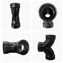 Lesso 3''Double Degree 90 ELBOW ABS pipe fittings Black, 3 Inch