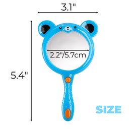 Hiceeden 30 PCS Magnifying Glasses for Kids, 5X Plastic Colorful Kids Magnifier, Shatterproof Bulk Handheld Magnifying Lenses for Science Class, Outdoor Observation, Reading, Cute Bear Shape, 6 Colors