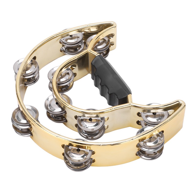 Double Row Hand Tambourine Metal Tambourine with Plating Bells Percussion