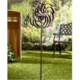 Jill's Home & garden 6-Foot-Tall Dual Direction Spiral Solar Garden Spinner - Changing LED Colors