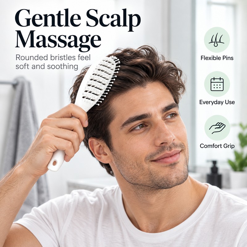 Portable Folding Hair Brush – Double-Headed Anti-Static Curved Vent Styling