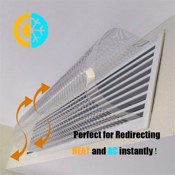 Liveinu Unique Design Adjustable Reusable Heat and Air Deflector for Vents, Sidewall, RV, Home HVAC, AC and Ceiling Registers