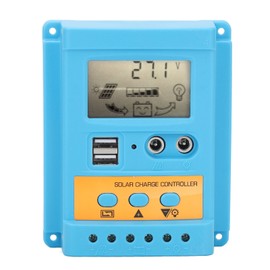 Solar Charge Controller 12V 24V Auto Identification 2 USB Port LCD Display High Efficiency for Sealed Battery 30A
