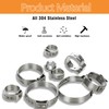 150pcs 12-Sizes 304 Stainless Steel Single-Ear Hose Clamp kit with