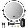 Wall Mounted Makeup Mirror with Light: 30X/1X 8.5'' Double Sided