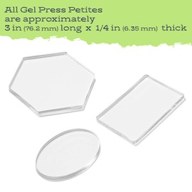 Gel Press Monoprinting Print Plates - Petites 3pc Set: Hexagon, Oval, Rectangle Gel Plates - Printmaking Supplies - Reusable Gel Printing Plates for Press Art for Scrapbooking, Arts & Crafts