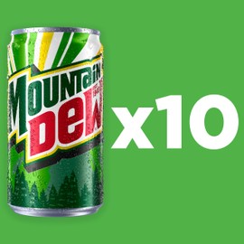Mountain Dew Soda, 7.5 Fl Oz Mini Cans (Pack of 10)