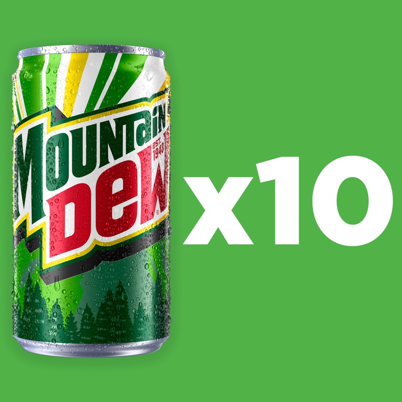 Mountain Dew Soda, 7.5 Fl Oz Mini Cans (Pack of
