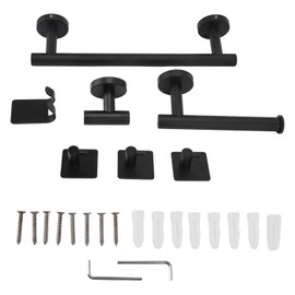 Bathroom Stainless Steel Towel Rack 7 Piece Set Rustproof Colorfast Stylish Bathroom Hardware Set for Kitchen Bedroom