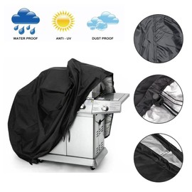 SUNSURE Cubierta para parrilla de barbacoa, cubierta impermeable de 75 pulgadas, cubierta de parrilla de gas para barbacoa de patio, resistente al viento y a los rayos UV, cubierta para ahumador de gas con cordón ajustable (75 x 28 x 46 pulgadas)