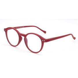 ZENOTTIC Blue Light Blocking Glasses, Anti-Dizzy Glasses for Men and Women, Lightweight Round Frame, Retro Glasses 0.0 1.0 1.5 2.0 2.5 3.0, red