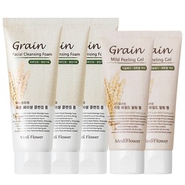 Mediflower Grain Facial Cleansing Foam 150mlx3 + Grain Mild Peeling Gel 100mlx2 / 메디플라워 곡물 페이셜 클렌징 폼 150mlx3개+곡물 마일드 필링젤 100mlx2개