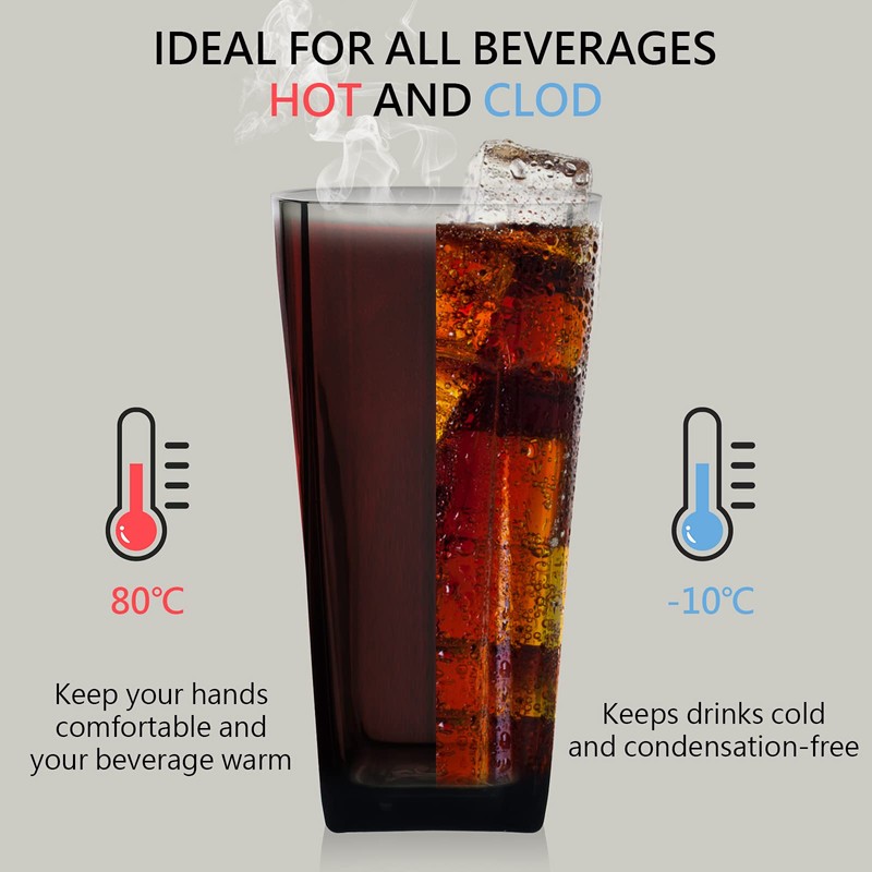 Goldmeet 20oz Unbreakable Plastic Drinking Glasses (Set of 8) -