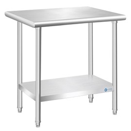 KUARBARR Stainless Steel Table 24 x 30 Inch, Commercial Stainless Steel Prep Table, NSF Metal Kitchen Prep Table for Restaurant Garage Storage