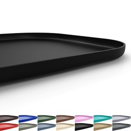 SMILOOL SMILOOL Silicone Pet Feeding Mat with Raised Edge for Food and Water, Dog Bowl Mats, Cat Bowls Placemat with High Lip for Floor Waterproof, Rubber Tray for Cats and Dogs 19 x 12 x0.7 Black