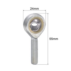 sourcing map 2pcs SA8TK POSA8 Spherical Rod End Bearing 8mm Bore Self-lubricated Joint Bearing M8x1.25 Left Hand Male Thread Connector