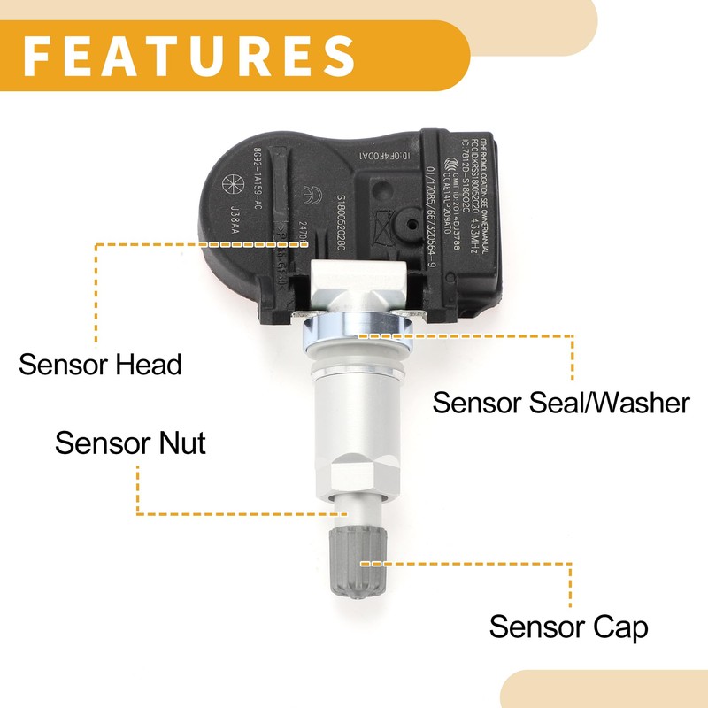 Partuto Tire Pressure Sensor No.8G921A159AC TPMS Sensor for Ford S-Max