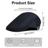 AOOWU Men Cotton Flat Cap, Newsboy Cap, Driving Hat, Adjustable