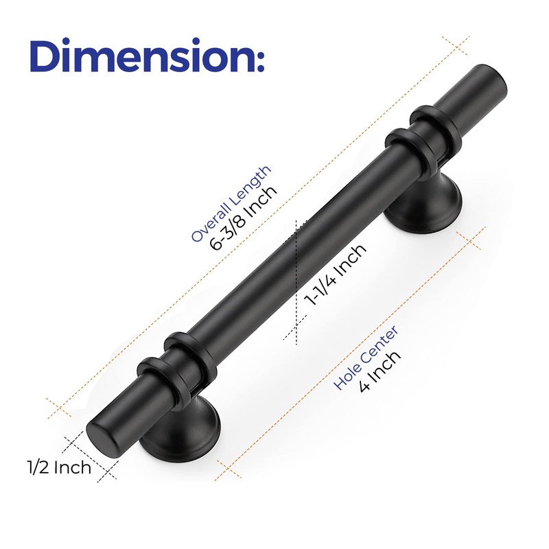 Ravinte 5 Pack 6-3/8 Inch Cabinet Pulls Kitchen Cupboard Handles