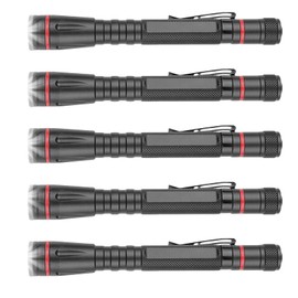 MODOAO Mini LED Flashlight Handheld Pen Light Zoomable LED Pocket Flashlight with Clip LED Pen Light Zoomable Worklight, Compact Flashlights Flashlight for Camping, Home, Hiking(5 Pack)