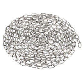 sourcing map Stainless Steel 304 Hardened Proof Coil Chain 5m Length 2mm Thickness Zinc Plated