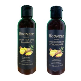 ROONZER Ginger Shampoo & Conditioner Set | Deep Cleanser + Intense Hydration | Sulfate-Free | Strengthening & Frizz-Free Formula for All Hair Types 150ml 2pcs
