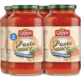 Gefen No Sugar Added Marinara Sauce, 24 oz (4 Pack) | NSA Pasta Sauce | Made with EVOO | Rich Flavor Pizza Sauce | Kosher