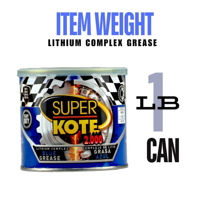 Lubricant Grease Superkote 2000 Multipurpose/Lithium Complex/Lubricant/EP/High Temp/Industry/Automotive/Blue Grease / 1lb