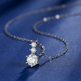 VANSZA Necklaces For Women 925 Sterling Silver Pendant Necklace 3 Cubic Zirconia Jewellery Gifts for Ladies Girls Gift