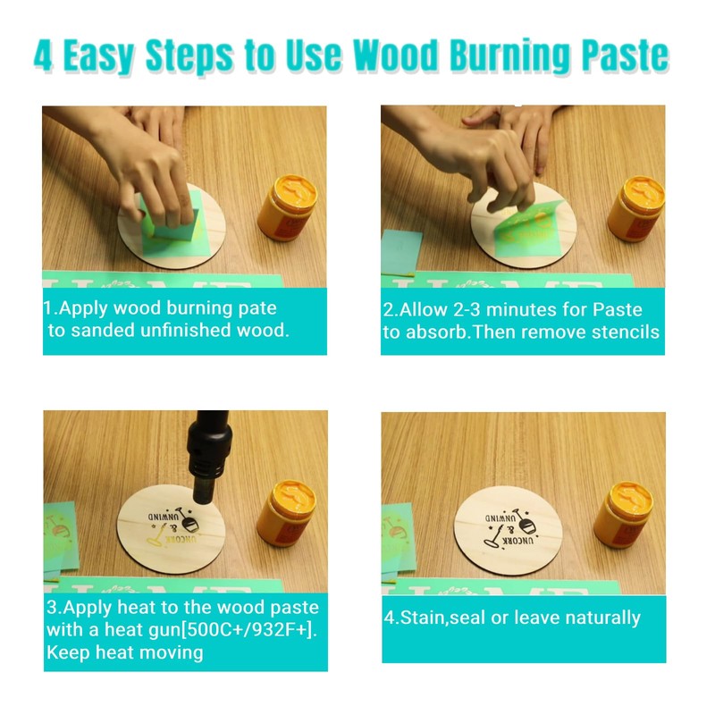 DGAGA Wood Burning Paste Wood Burning Gel for Heat Gun