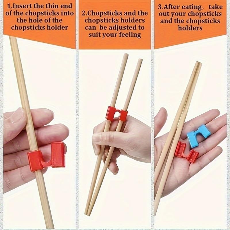 4Pcs Beginner Chopstick Rest Set, Non-slip Training Aids, Reusable Plastic