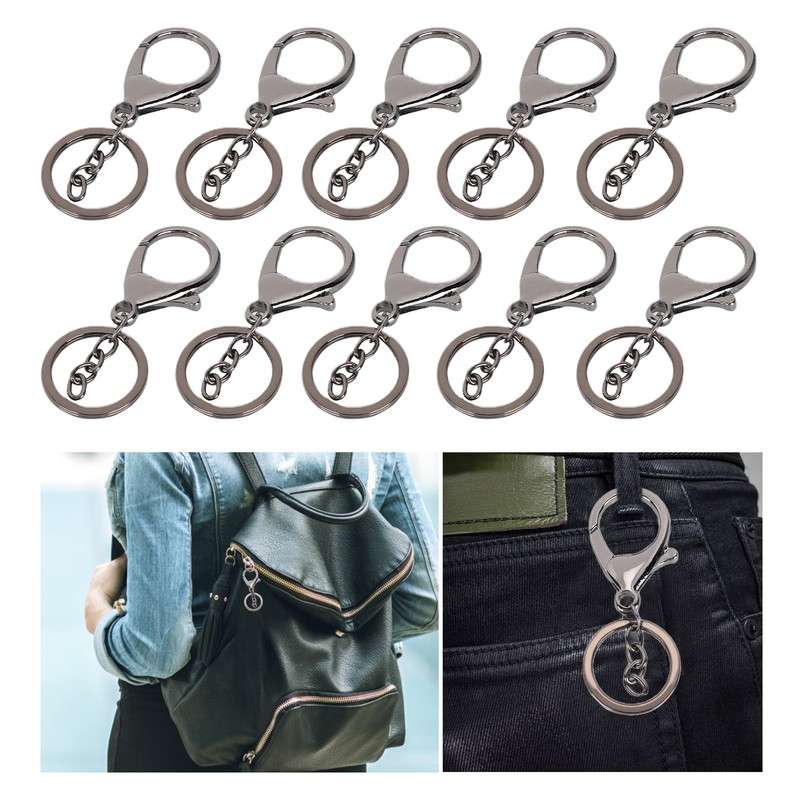 10Pcs Key Chain Plating Non Fading Simple Keychain Bag Buckle