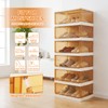 TIMBERHIDE Shoe Rack Organizer for Entryway/Closet,Stackable Magnetic-Door Shoe Boxes,Foldable Space-Saving