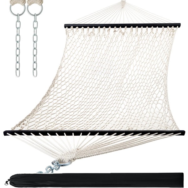 PNAEUT Double Hammocks for Outside, 13ft Traditional Rope Hammock with