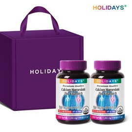 Holidays Calcium Magnesium Zinc Vitamin D 90 tablets 2 bottles gift set (6 month supply) / 홀리데이즈 칼슘 마그네슘 아연 비타민D 90정 2병 선물세트 (6개월분)