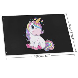 NIBABAEU 3x5ft Decorative Garden Flag Yard Banner Unicorn Rainbow Hair Print All Seasons Holiday Welcome Garden Flags Lawn Decor