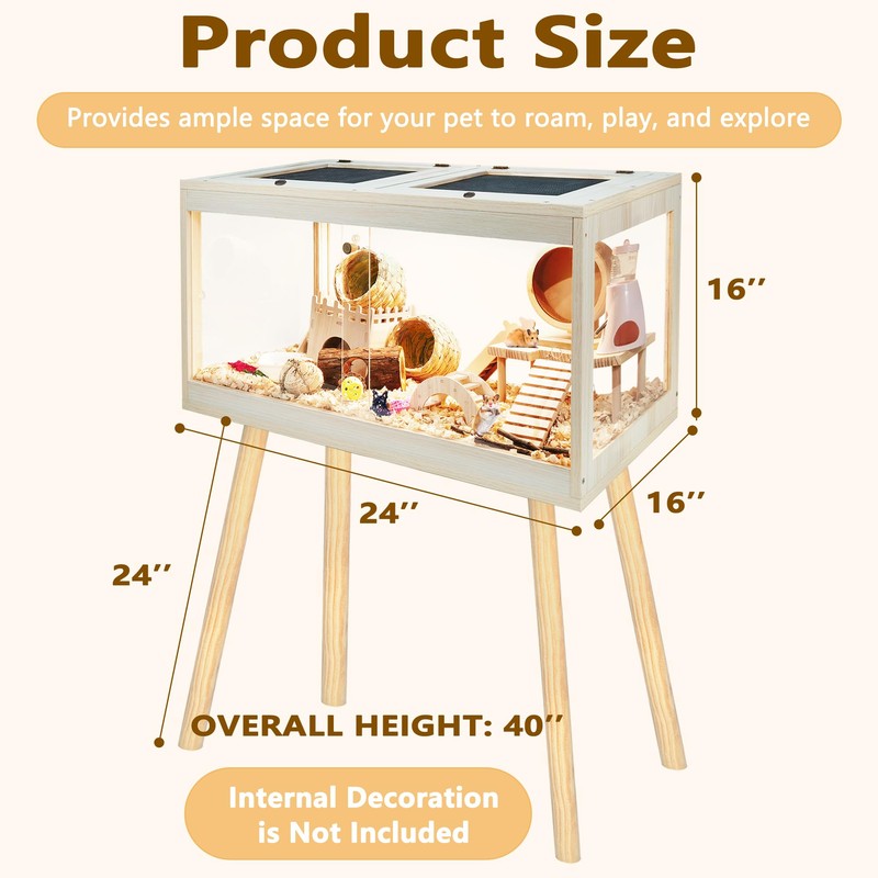 Prolee Hamster Cage Chewproof, Mice and Rat Habitat with Transparent