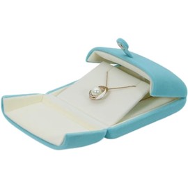 Blue Necklace Pendant Box Jewelry Gift Box Bracelet Chain Earrings Storage Case for Engagement (Blue)