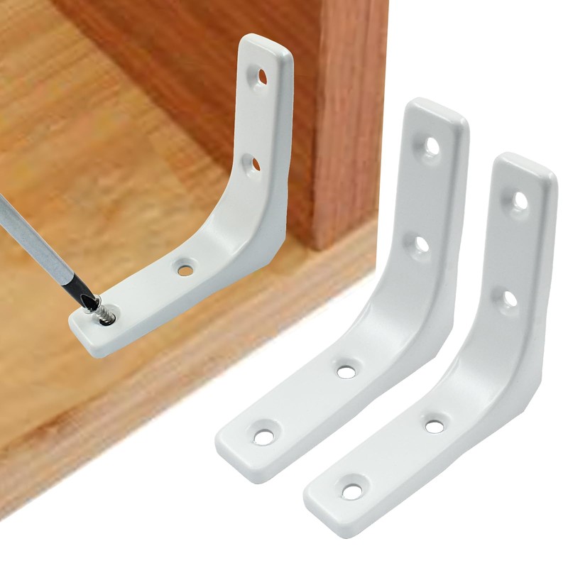 Kemcatui 3x3 Inch L Bracket Heavy Duty, 4Pcs Metal Shelf