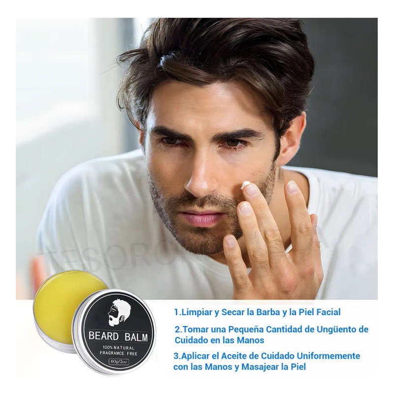 2pcs Bálsamo Ultra Potente Para Crecimiento De Barba - Fina