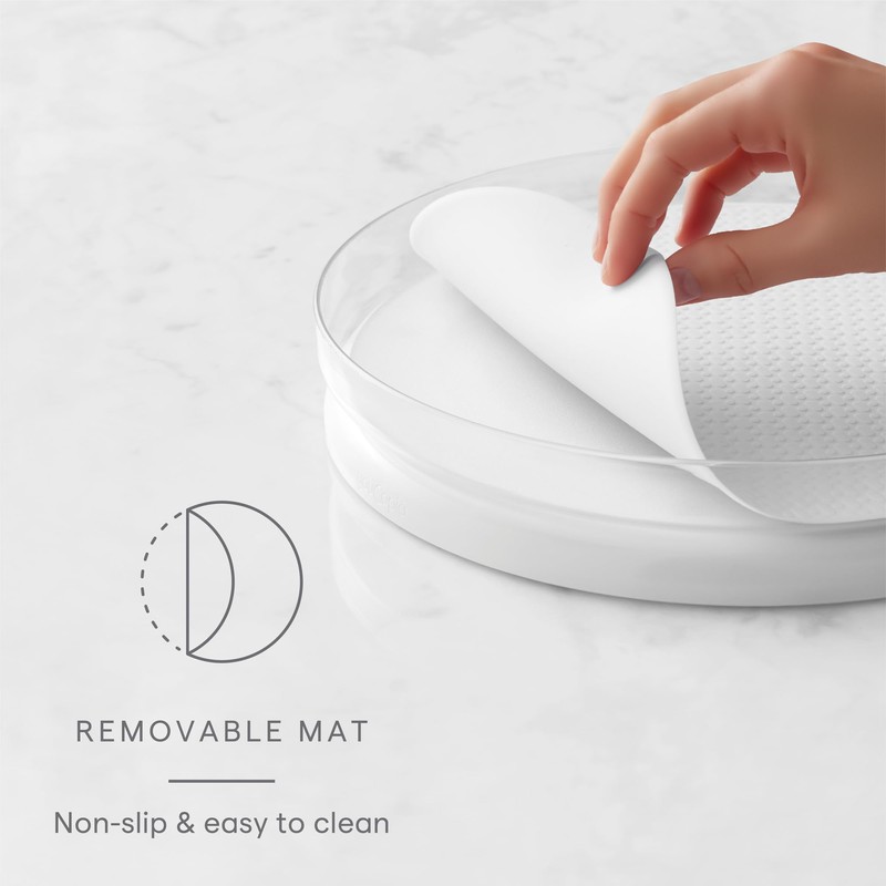 YouCopia FridgeView Turntable with Mat, 11", White