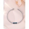Leva Jewkis Sterling Silver Created London Blue Topaz Heart Tennis