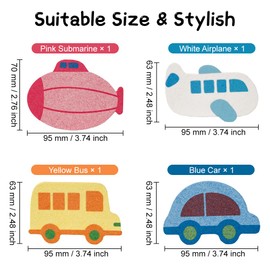 WOLMIK Baby Bath Sponges - 4 PCS Baby Sponges for Bath, Transport Shapes Natural Bath Massage Sponges for Newborns, Soft Bath Sponges Set for Kids, Baby Skin Bath Shower Sponges for Toddlers, Infants