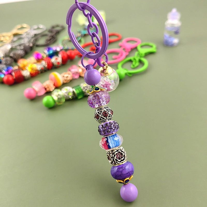 10pcs Beadable Keychain Bars Blanks, Metal DIY Bead Keychain Bar