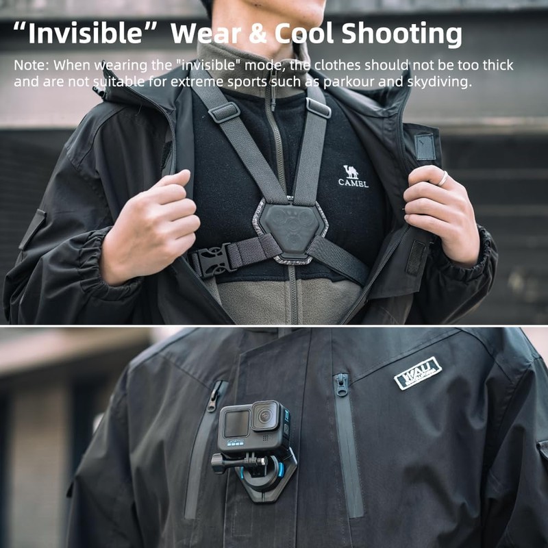 SUREWO Magnetic Quick Release Adjustable Chest Mount Harness Compatible with