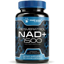 Wellness LABSRX Liposomal NAD Supplement, 1500mg - NAD Resveratrol Supplement for Women and Men, NAD+ Support Cellular Health, Energy & Anti Aging - 90 Count