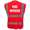 FIRE OFFICER Red Hi Vis Viz Reflective Vest Waistcoat Printed