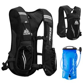 Ultralight Women Men Breathable Backpack with Water Bladder for Hiking Camping Marathon Cycling Race (Black - with TPU Bladder)